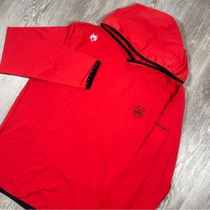 Greyson Hoodie Mens Large Red Perfornamce Lightweight Breathable Golf Pullover